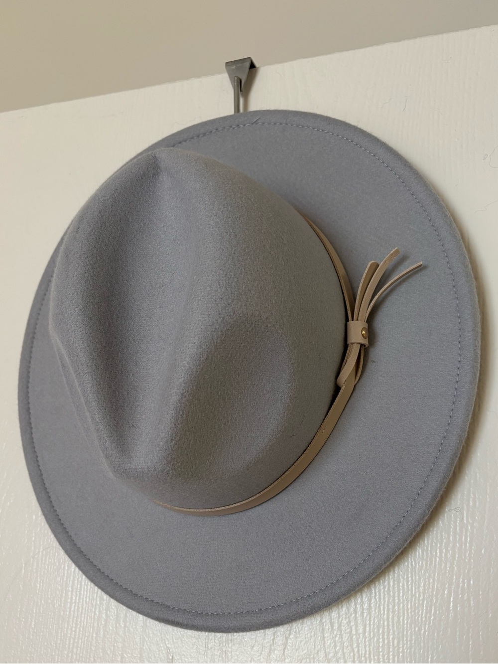 Bluish Gray Wool Felt Fedora Hat